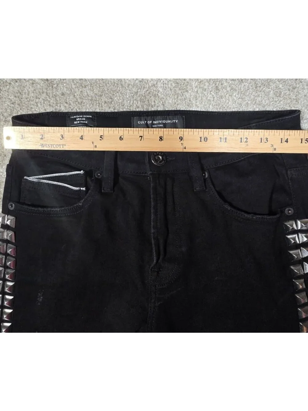 Cult of Individuality Jeans Punk Super Skinny Studded 622A1-SSO4V Black 30x32